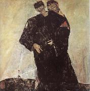 Egon Schiele Hermits oil